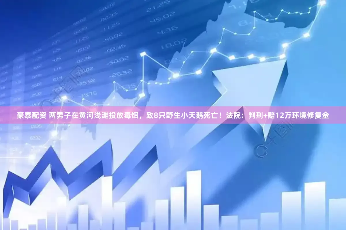 豪泰配资 两男子在黄河浅滩投放毒饵，致8只野生小天鹅死亡！法院：判刑+赔12万环境修复金